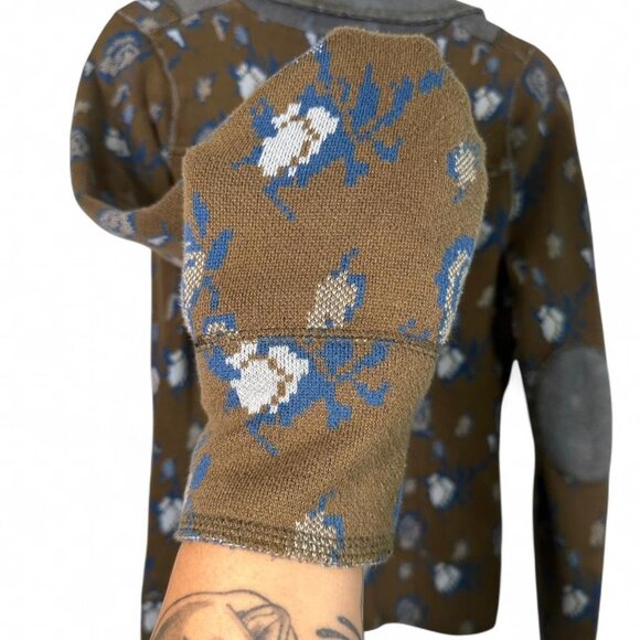 Anthropologie HWR Floral Jacquard Knit Button Down Cardigan - Picture 3 of 8